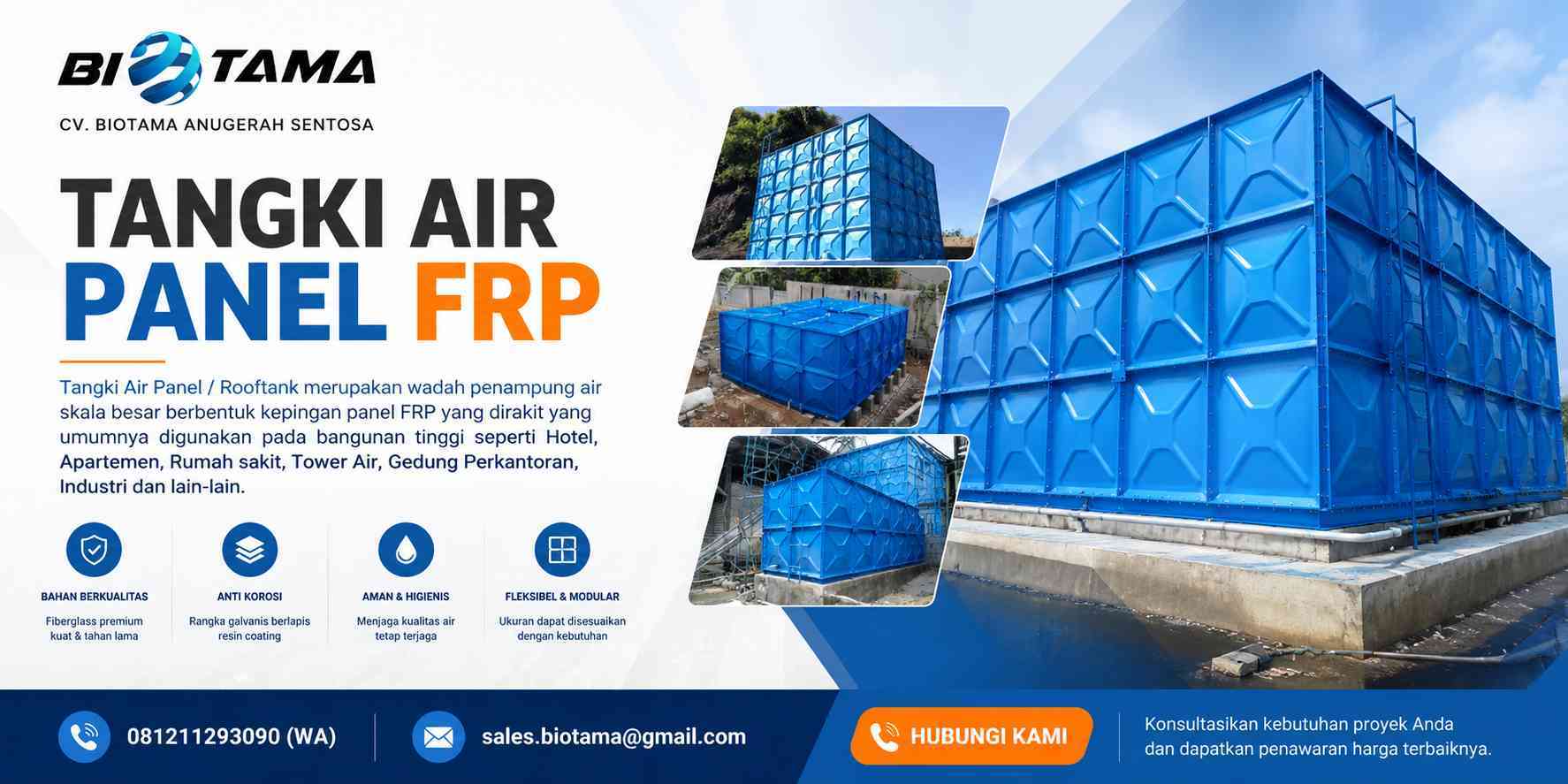 Banner Tangki Air Panel FRP / Rooftank BIOTAMA
